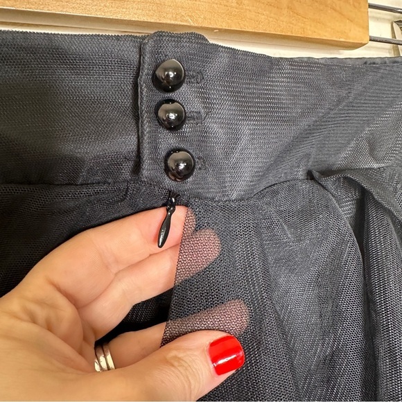 Rinascimento Italy Edwardian Steampunk Goth Black Layered Tulle Skirt Size S - Picture 5 of 8